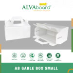Kardus Gable Box ALVAboard Kotak Tempat Makanan Food Grade Ukuran 16x9x8 cm (P x L x T)